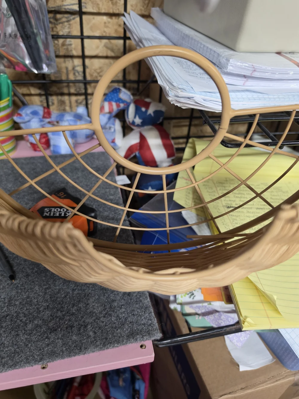 AT-1 Natural Tan Woven Hanging Basket - Decorative Storage Accent